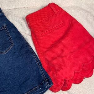 Red scalloped shorts